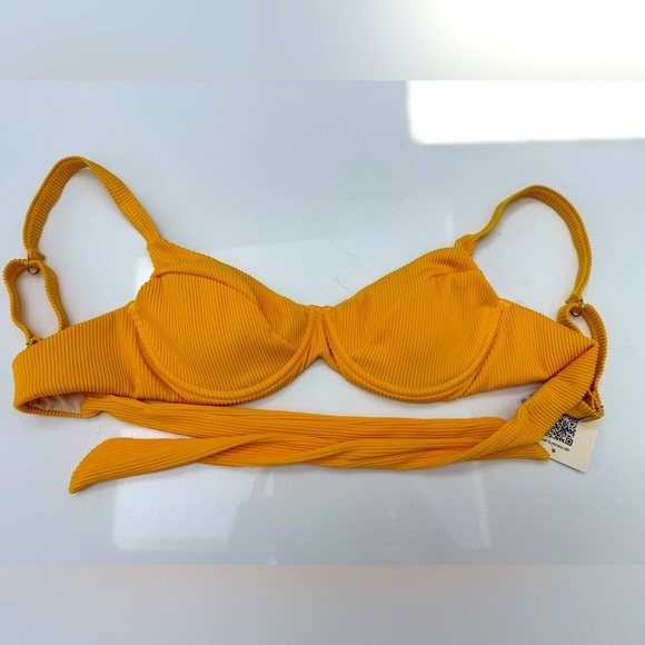 Yellow Ribbed Bikini Top - Picture 1 of 9